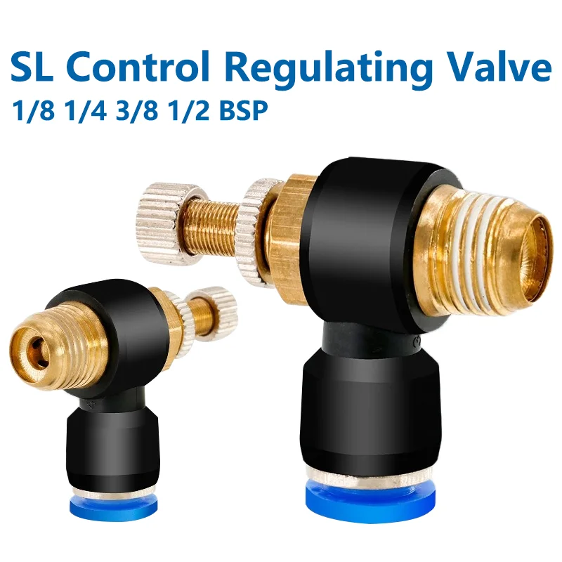 

20/50/100PCS 1/8 1/4 3/8 1/2 Air SL Speed Control adjustable Pneumatic Fitting Throttle Valve Controller 4 6 8 10mm Hose Tube