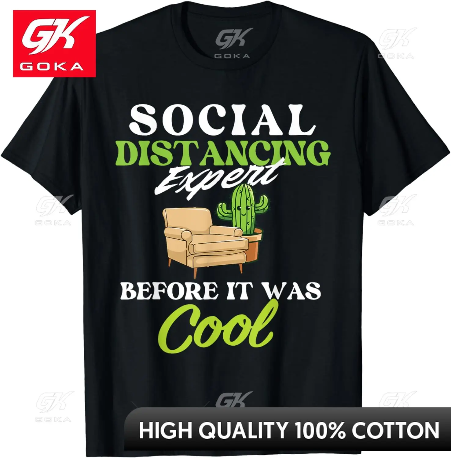 New Fashion Social Distancing Expert Before It Was Cool - Sarcastic Joke T-Shirt 100% Cotton O-Neck Hip Hop Streetwear Tee