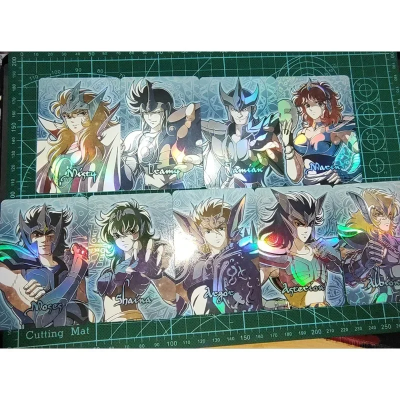 9pcs/set Saint Seiya Refraction Flashcards Moses Babel Jamian Animation Characters Anime Classics Game Collection Cards Toy