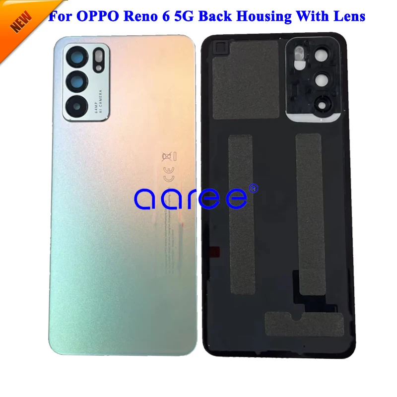 Canera Lens+ Battery Cover Housing For Oppo Reno 6 5G Back Housing For Oppo Reno 6 5G Back Cover Back Housing Door With adhesive