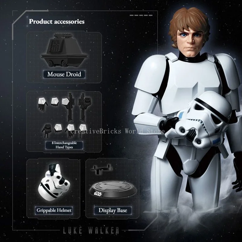 BLOKEES Star Wars Beyond Version Luke Skywalker Han Solo Building Block Figure Official Assembly Model Toy Home Decorations view 6