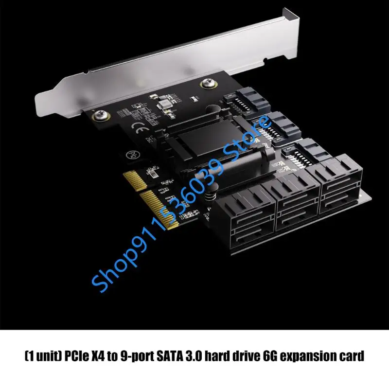 PCI e Adapter 9Ports to PCI Express Expansion Card SATA3.0 PCIe PCI-e Controller 6Gbps for HDD SSD