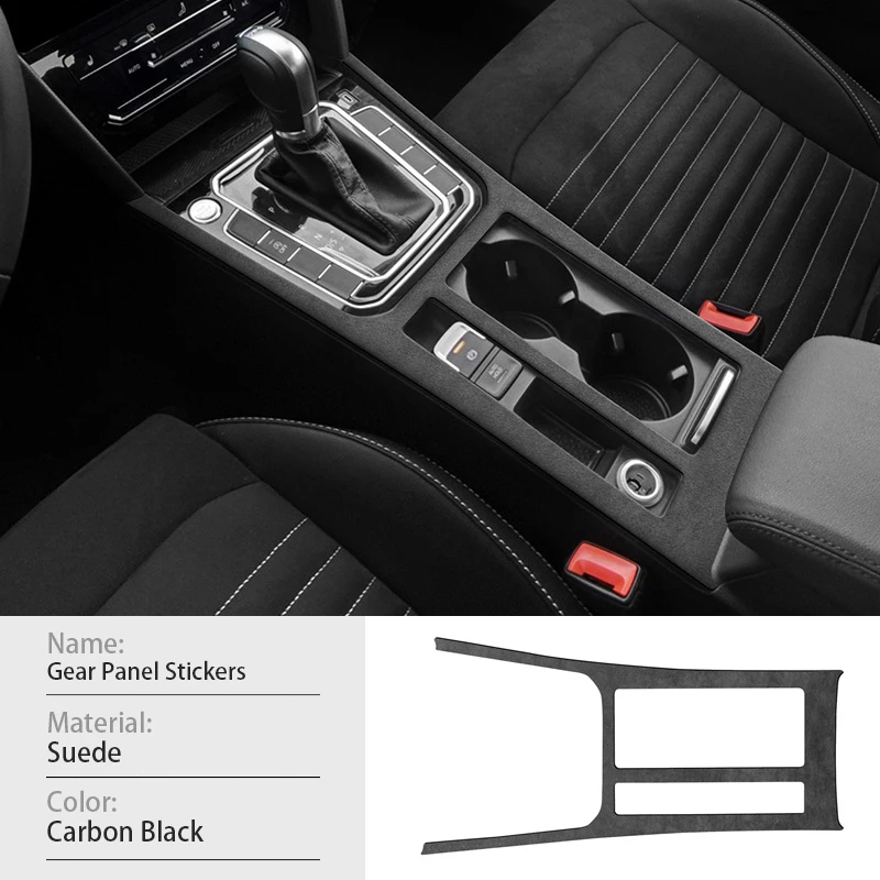 For Volkswagen Magotan CC 2017-2024 Suede Central Control Panel Cover Non-Slip Gear Shift Knob Cover Decoration Accessories