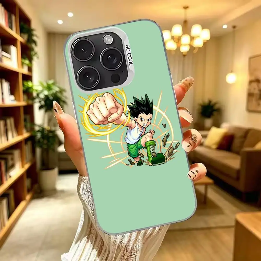 Killua Hunter X H-Hunter Anime  Phone Case For iPhone 18,17,16,15,14,13,12Plus,Pro Max,XS,Colored Silver Plated
