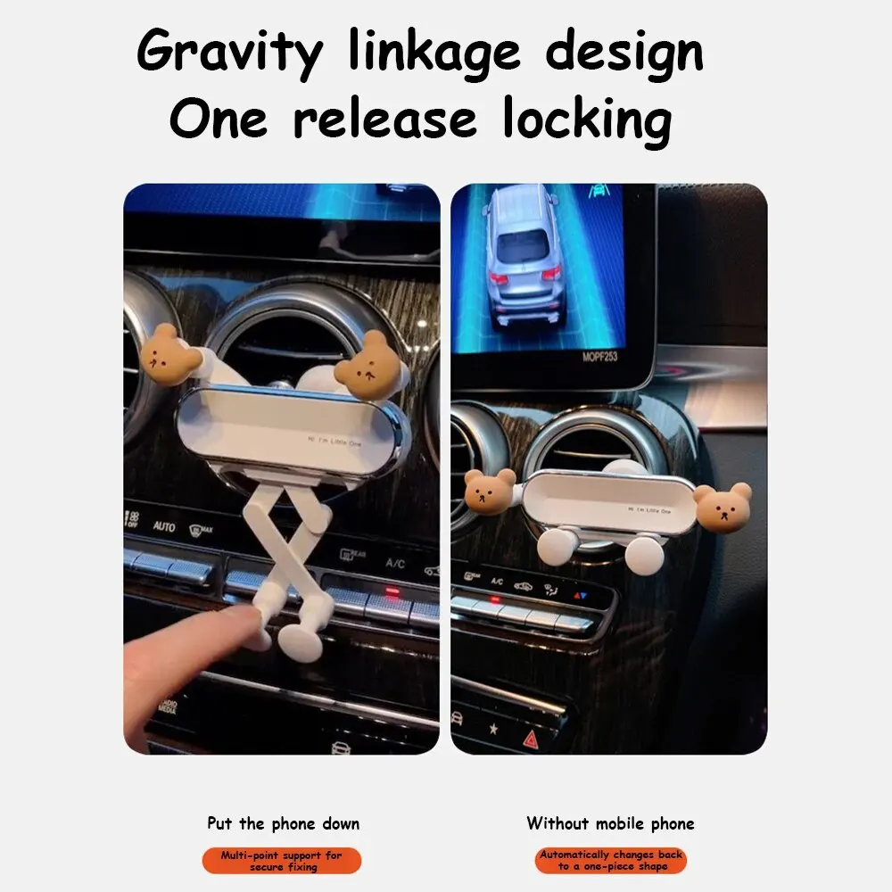 Cute Cartoon Car Mobile Phone Bracket Creative Rabbit Car Air Outlet Clip Mount Phone Navigation Fixed Support Bracket Holder image 6