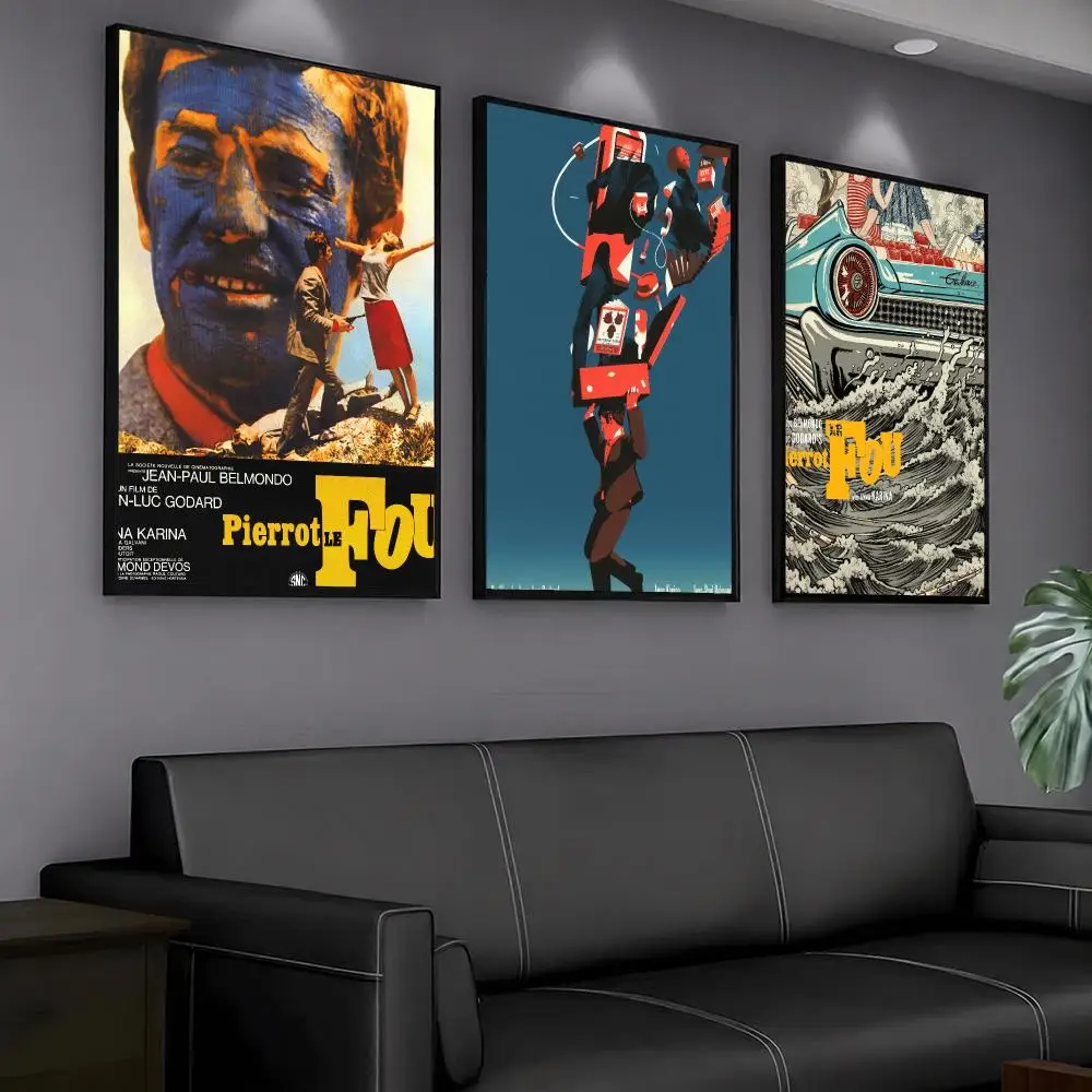 classic movie P-Pierrot le Fou-U Painting Calligraphy Artwork for Home Bedroom Office Wall Decoration Gift