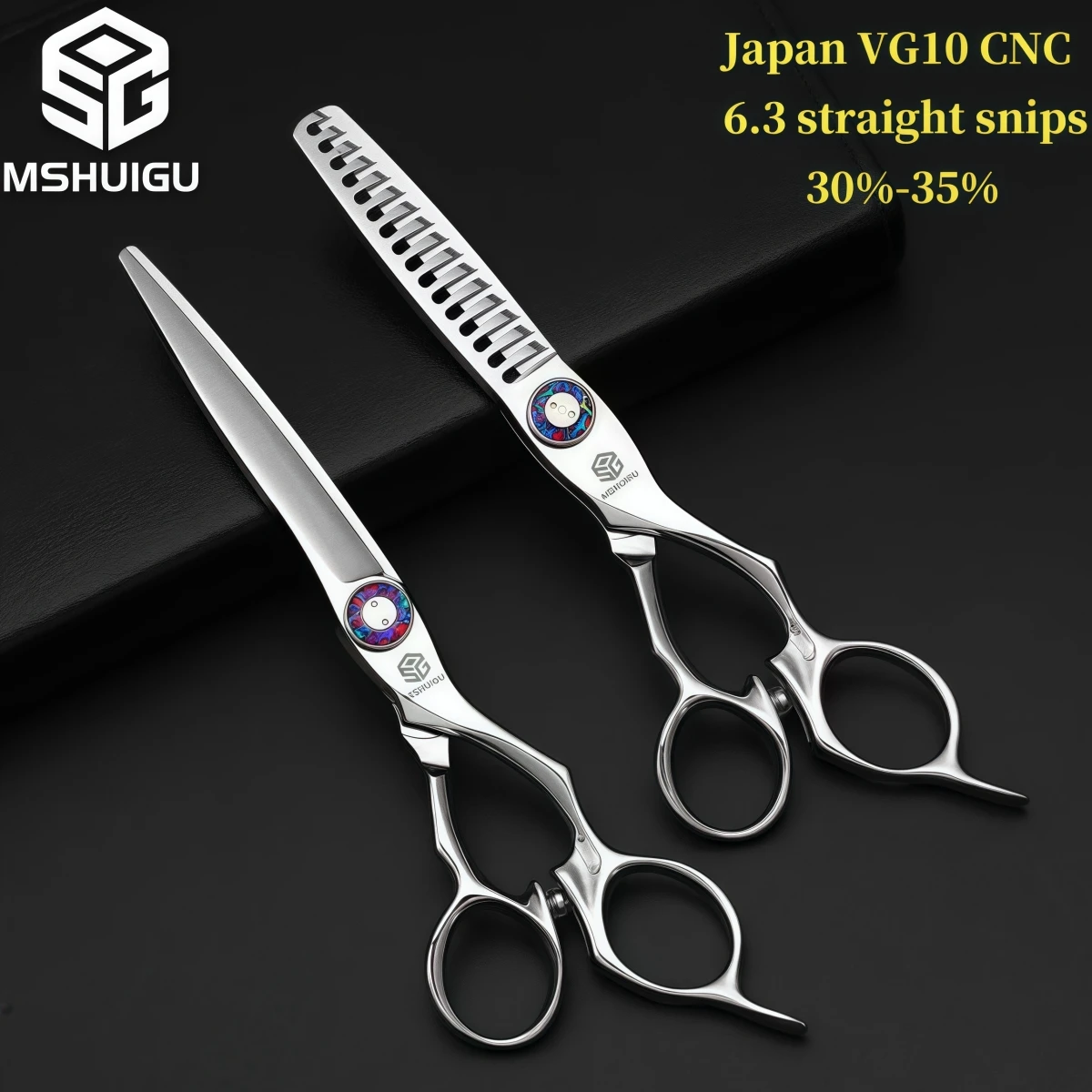MSHUIGU Professionelle Friseurschere, 15,2 cm, multifunktionale Haarausdünnungsschere, japanischer VG10-Stahl, Salon-Haarwerkzeuge – Detail 9
