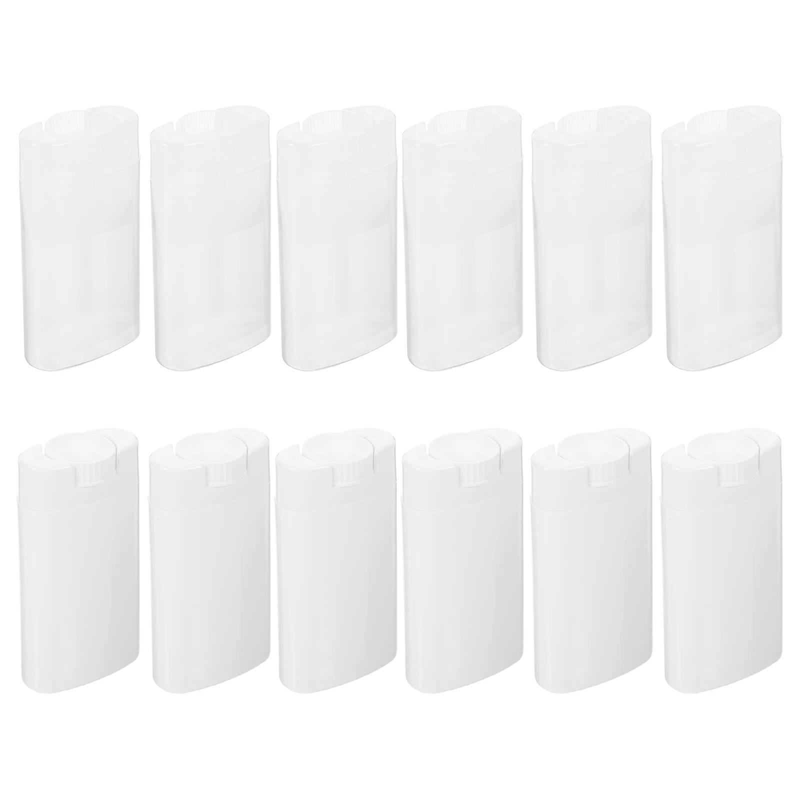 

12pcs Antiperspirant Tube Clear Plastic Bottles Empty Cream Small Caps PP Travel Toiletry Containers Refillable Paste Storage