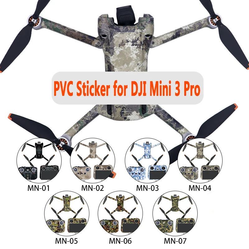 PVC Stickers for DJI Mini 3 Pro Skin for DJI RC/DJI RC-N1 Remote Control Sticker Scratch Resistant Waterproof Accessories