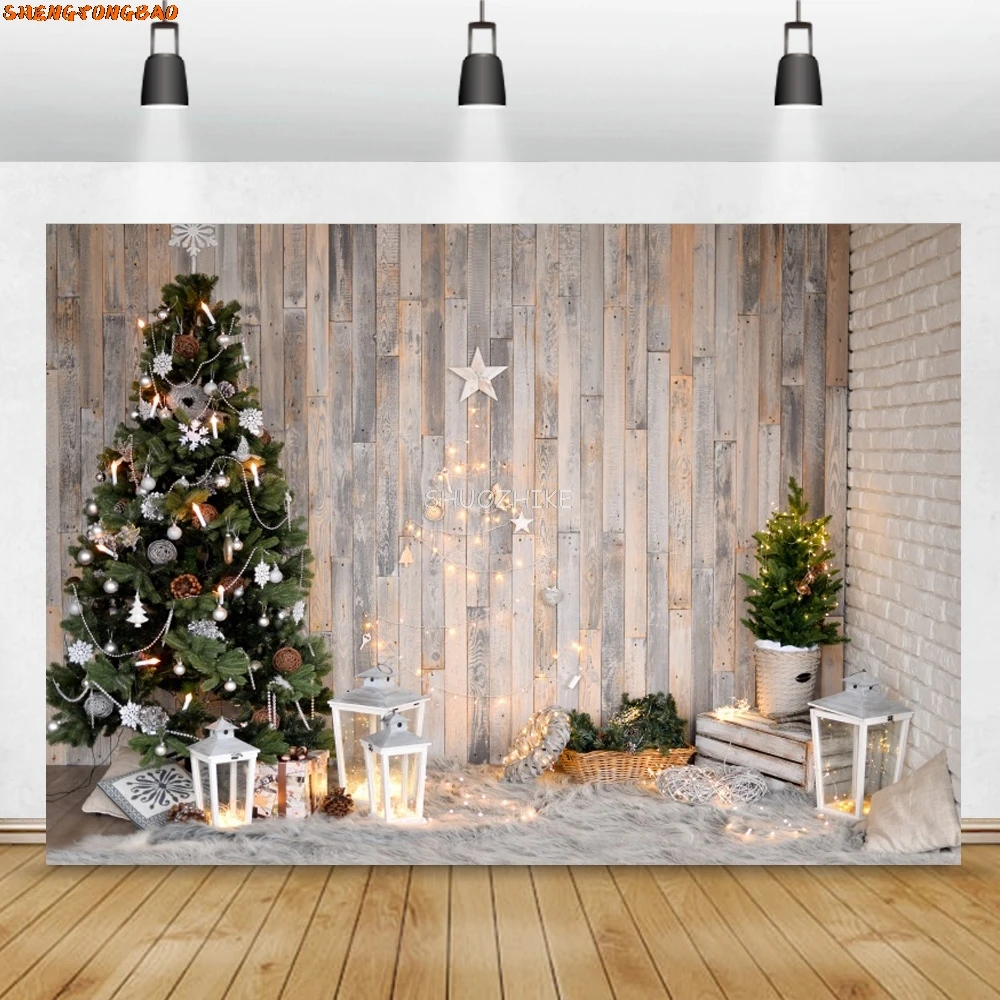 เตาผิงคริสต์มาสธีมฉากหลังสําหรับถ่ายภาพXmas Treeของขวัญของเล่นเด็กPortrait Room DecorเทศกาลPartyภาพพื้นหลัง