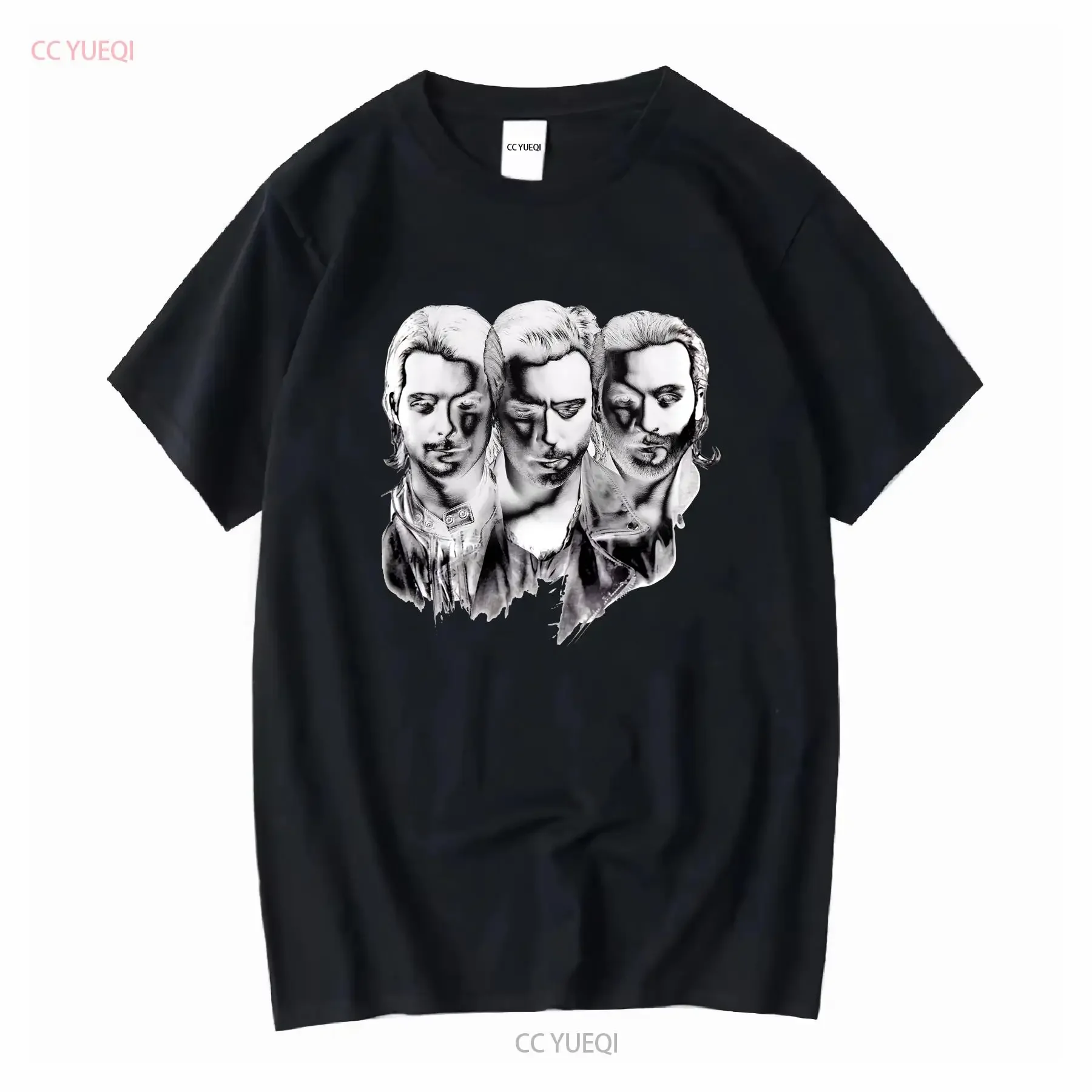 SWEDISH HOUSE MAFIA STOCKHOLM 3 FACES Womens ROLLED SLEEVE T SHIRT Size S vintage Washed streetwear designer clothes graphic