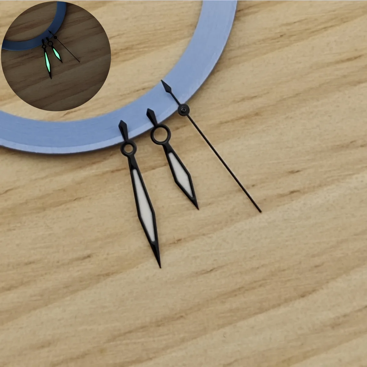 Grande agulha de espada triângulo, relógio modificado, verde luminoso, cor, NH35, tamanho de 13