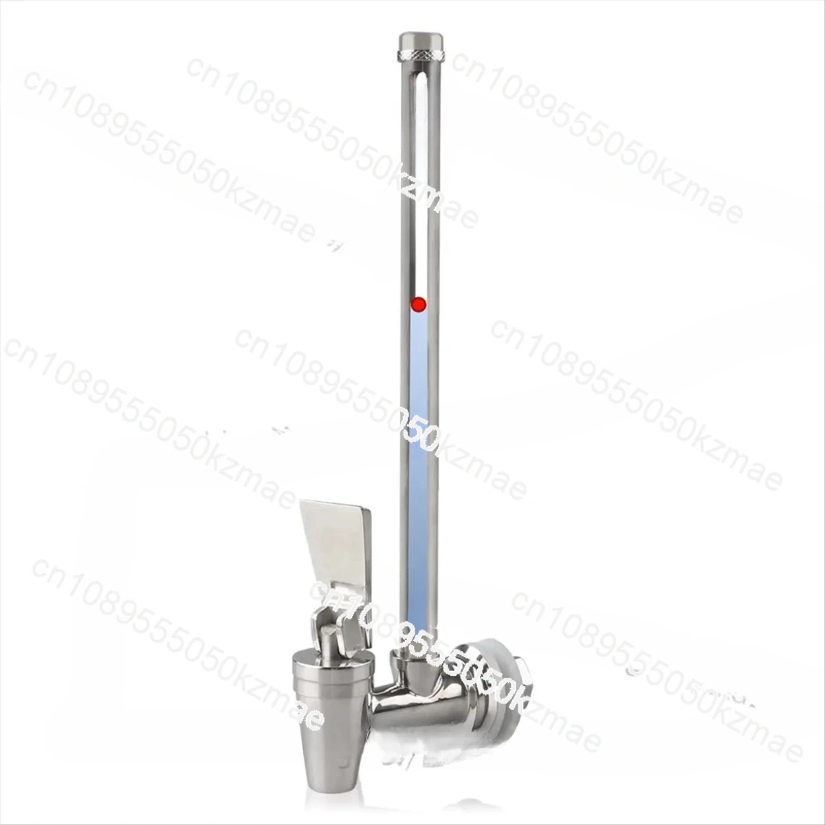 

A06RP 13-inch Steel Sight Glass Spigot | Clear View Water Level for Water Filtration Systems