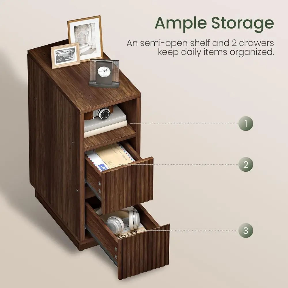 Slim Walnut Nightstand 3