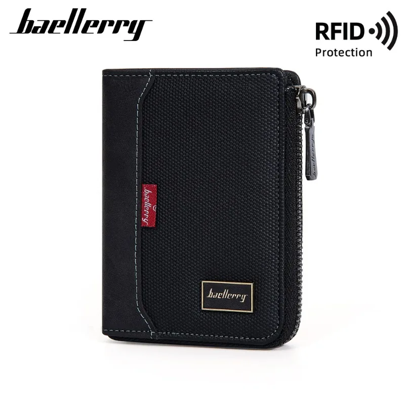 

Мужские кошельки Baellerry RFID с молнией, роскошный брендовый картхолдер, мужской кошелек, держатель для ID-карт, карман для монет, модные кошельки для мужчин