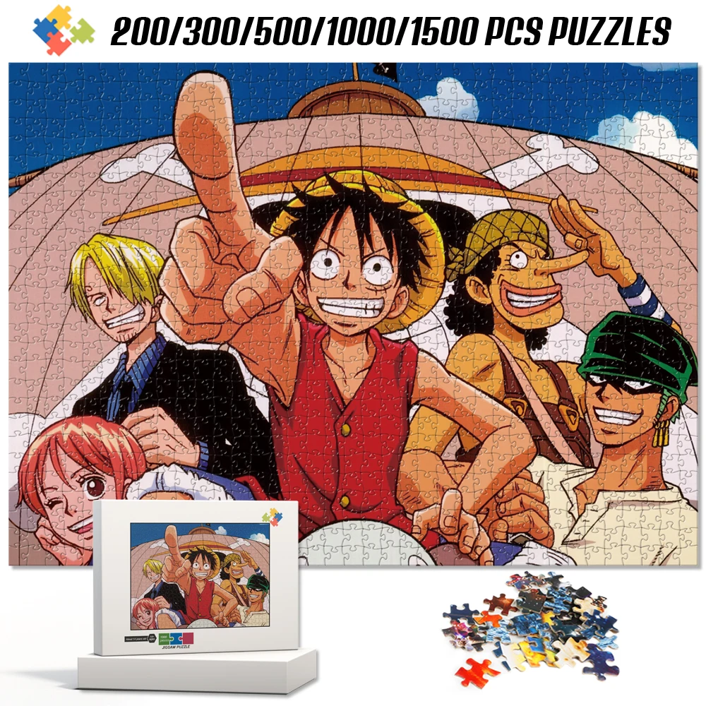 

One Piece Anime Jigsaw Puzzles 1000Pcs for Adults Fun Stress Relief Toys Children Intellectual Brain Teaser Board Game Diy Gift