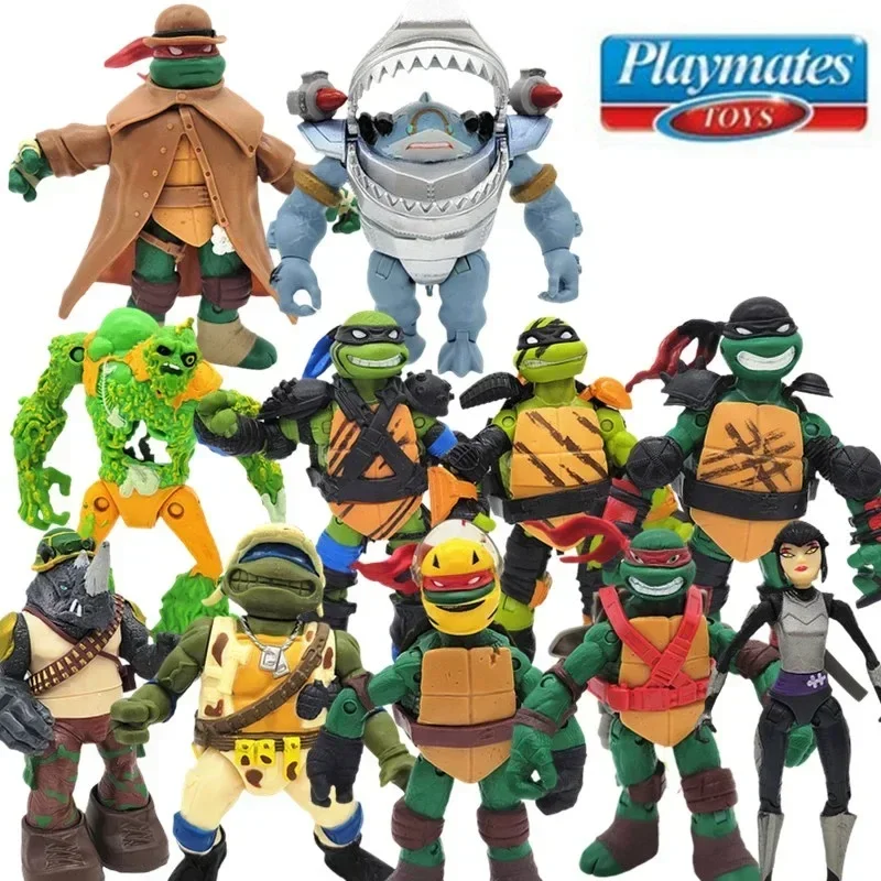 Playmates Teenages Mutant Ninja Turtles Leonardo Bebop Splinter Shredder April O\'Neil Action Figure Joints Movable Doll Kid Gift