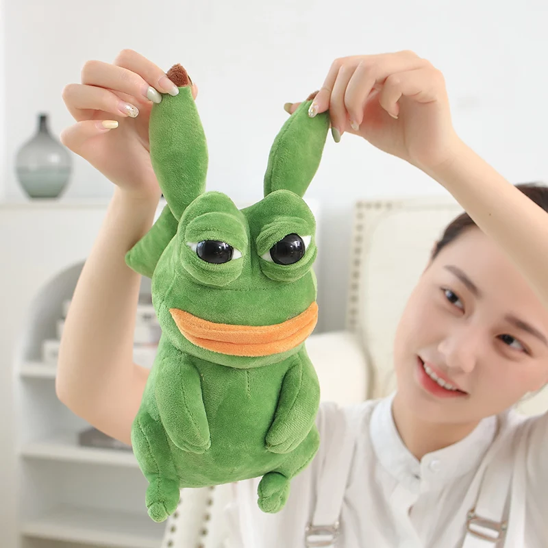 1pc 25cm Ugly Sad Frog Doll Cosplay Anime Stuffed Toy Sad Big Eyes Frog Pepe Pluche Pillow Cute Kids Birthday Gifts