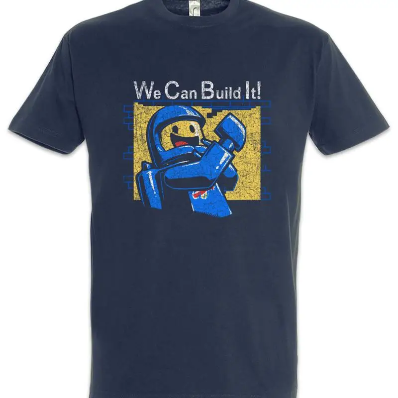 We Can Build It T Shirt Fun bricks Astronaut Space Cosmos Planet