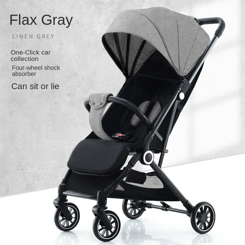 Newborn Stroller High Landscape Lightweight Travel Stroller Two-way Swivel Seat Foldable Adjustable Four-wheeled Baby Stroller