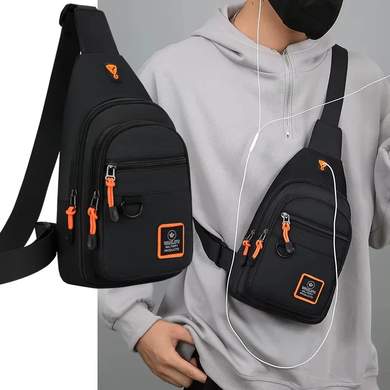 Men's Leisure Outdoor Hiking Bike Shoulder Bag Waterproof Sports Crossbody Bag Travel Backpack Men's Chest Bag Shoulder Bag