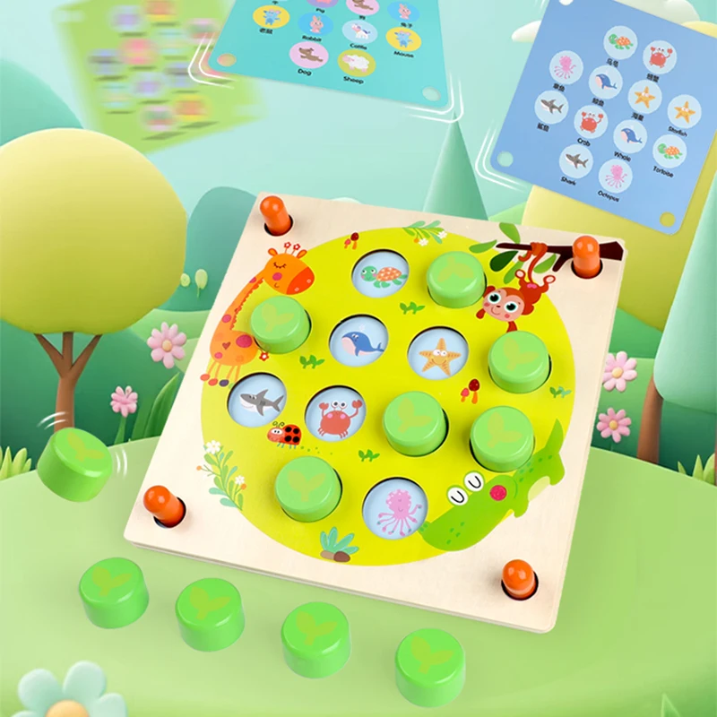 

Cartoon Pattern Travel Memory Chess Game Interactive Concentration Training Logic Thinking Parent-ChildCreative Flip Chess Board