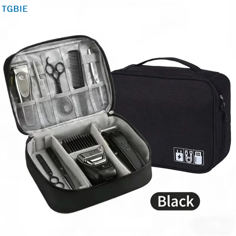 【TL】1Pc Barber Hair Clipper Storage Bag Multi Compartment Oxford Haircut Tool Organizer Shockproof Portable Carry Case For Salon