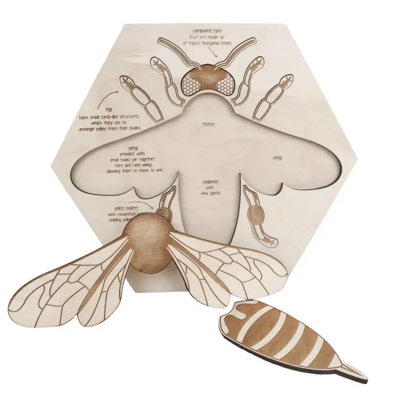 

Puzzles For Kids Ages 3-5 Bee Anatomy Jigsaw Puzzle For Toddlers Learning And Cognition Animal Structure Toy Gift For Children