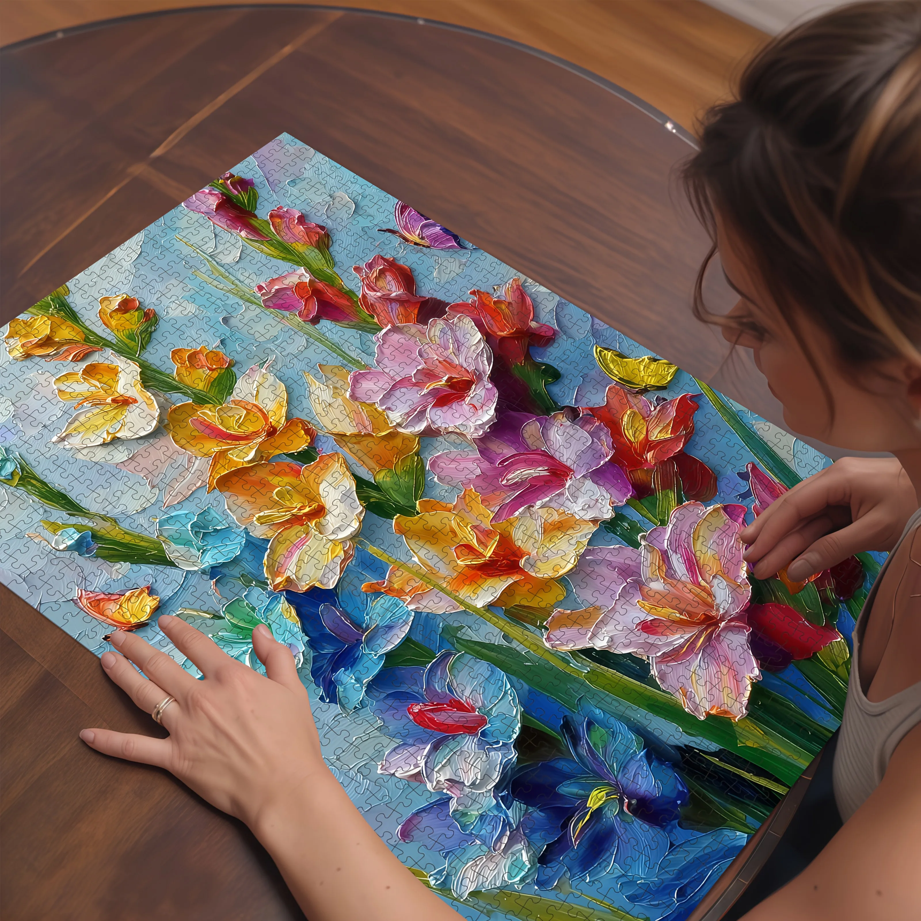 1 коробка (500/1000 шт.) 3D картина маслом с цветочным узором, головоломка, домашний декор, семейное развлечение для отдыха и Ra