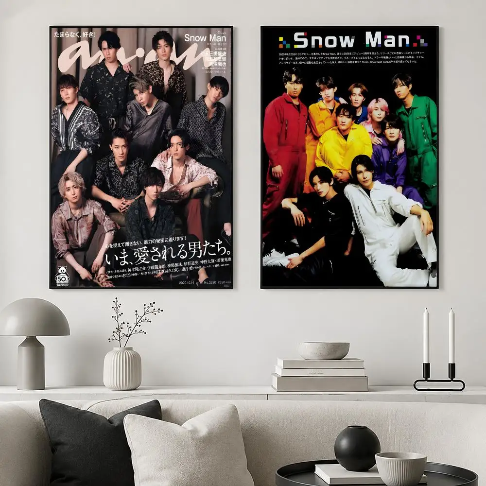 Idol Group Snow Man Poster posters for bedrooms and living rooms high definition cartoon movie-themed wall art.
