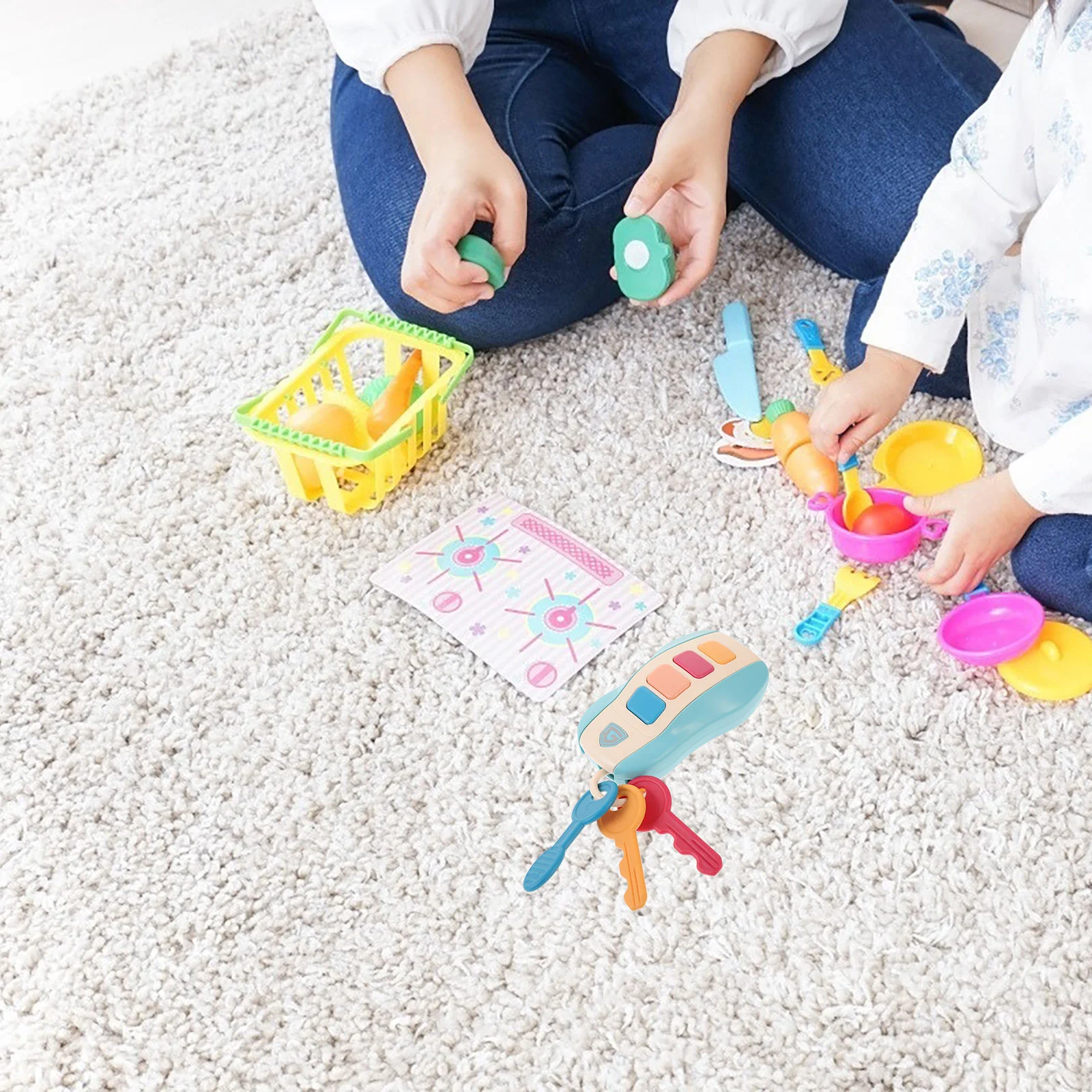 Simulação carro de controle remoto engraçado fingir jogar crianças chave quebra-cabeça brinquedo educativo bebê musical plástico para cedo