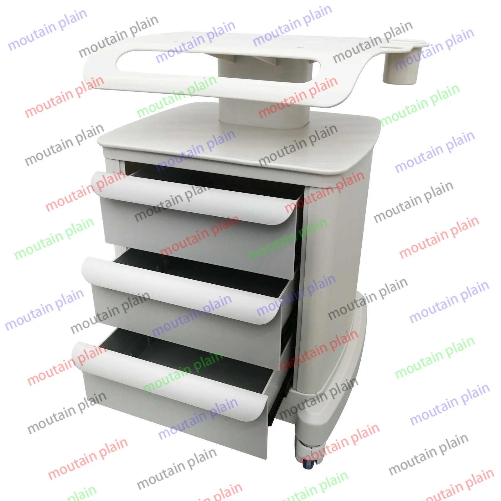 Cart Beauty Salon Instrument Mobile Trolley Cart Three-Layers Mobile Tray Rolling Cart with Four Wheels