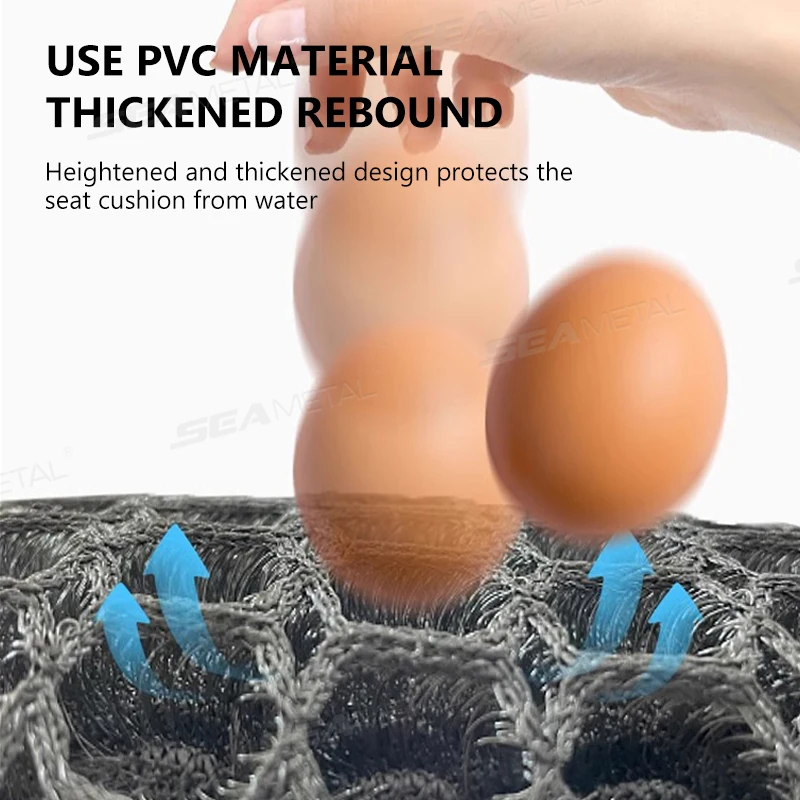 SEAMETAL دراجة نارية ثلاثية الأبعاد شبكة النسيج المضادة للانزلاق وسادة سكوتر مقعد دراجة كهربائية غطاء مقعد تنفس واقية من الشمس يغطي وسادة صافي #4