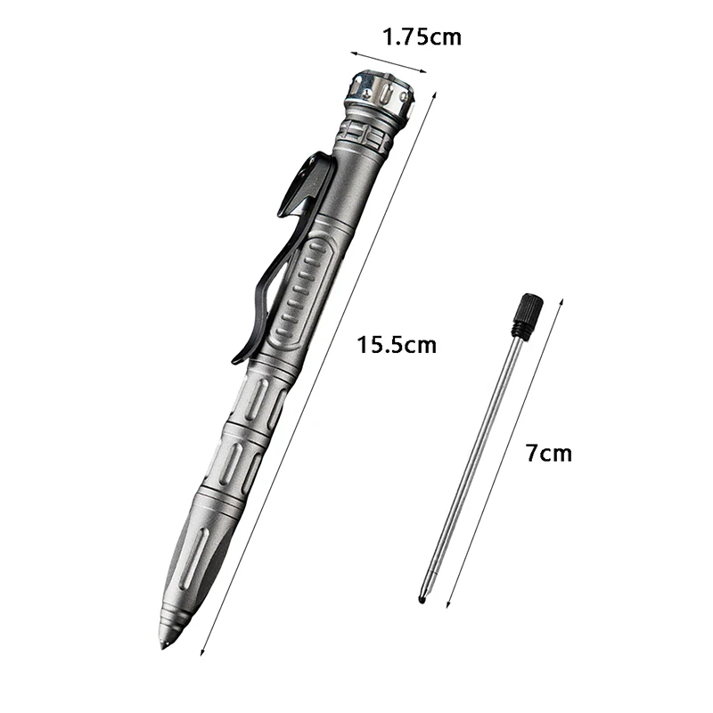 Gray Aluminum Alloy Multifunctional Ballpoint Pen Decompression Gyro Pen Creative Office Writing Gift Pen
