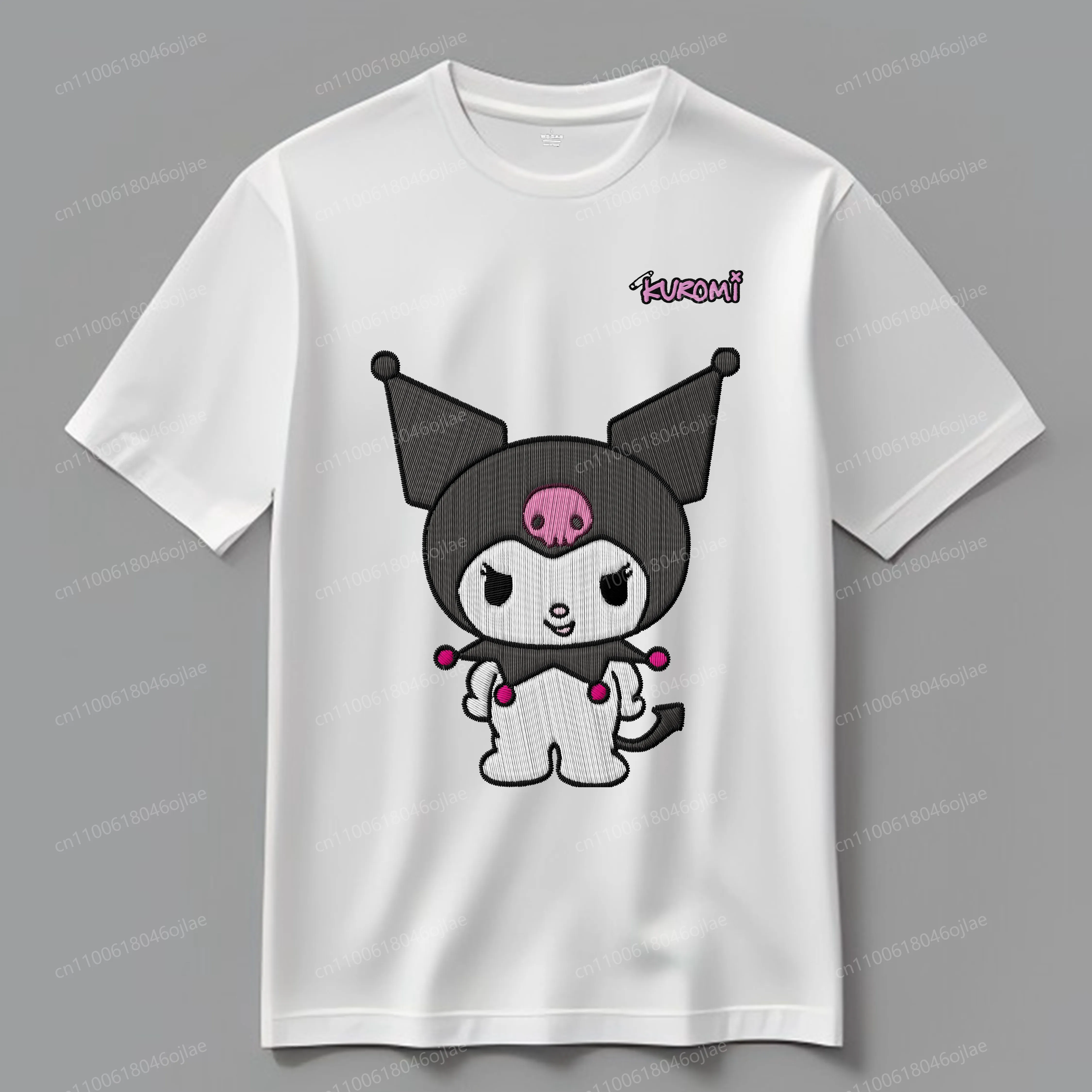 

Сетчатая ткань с 3D принтом Kuromi, женская одежда, текстурная футболка с короткими рукавами, одежда Y2k, летние топы высокого качества, топ