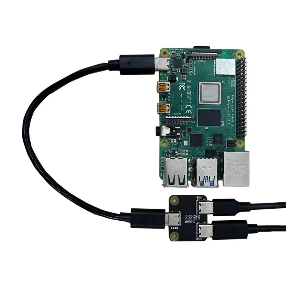 Tipo-C Interface Divisor de Potência, Adequado para Raspberry Pi 4, Módulo USB 1 a 2, Novo