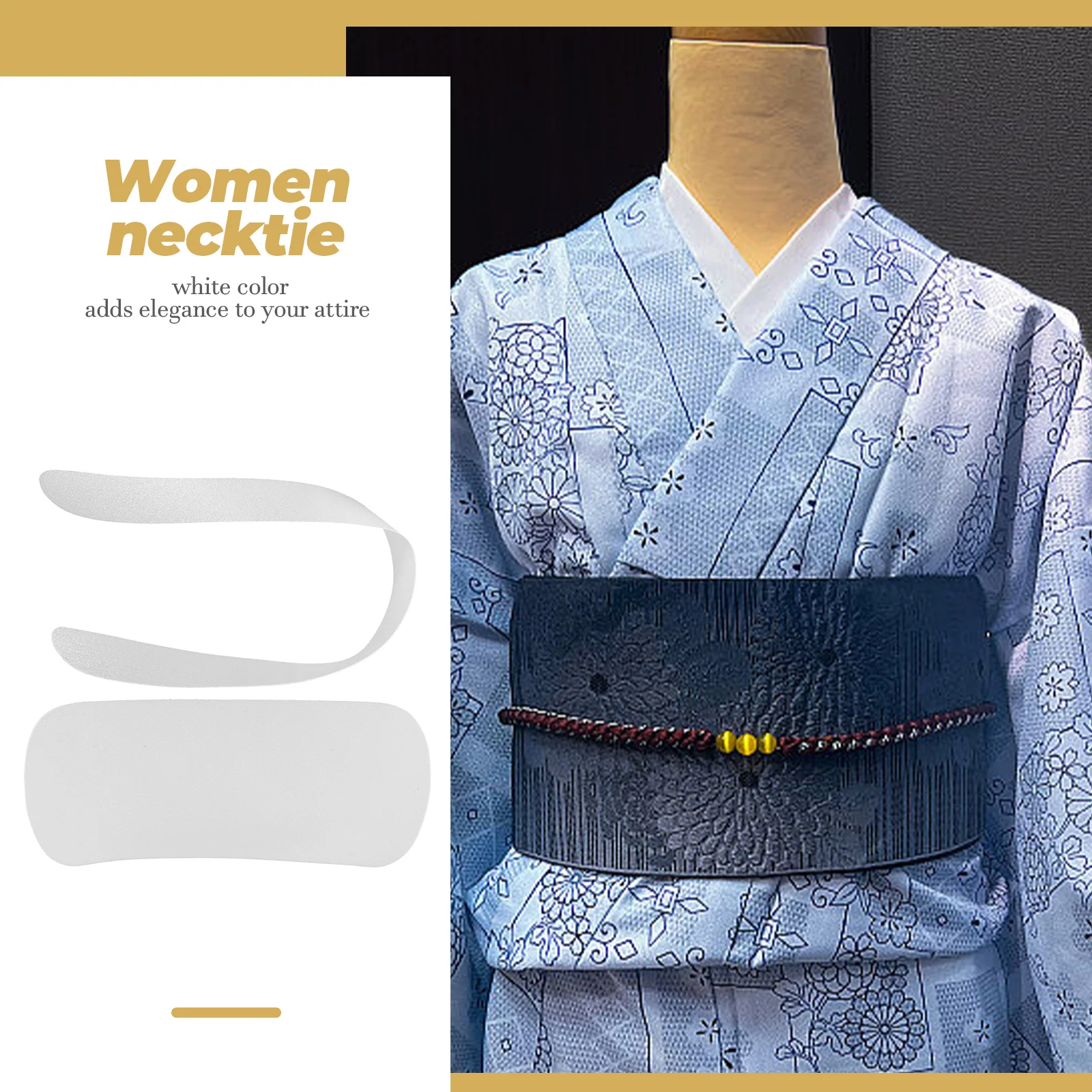 

1 set Japanese Kimono Collar Women White Cotton Dress Accessory Decorative Blouse Collar Belt Plate Clothing Accessories Fashion