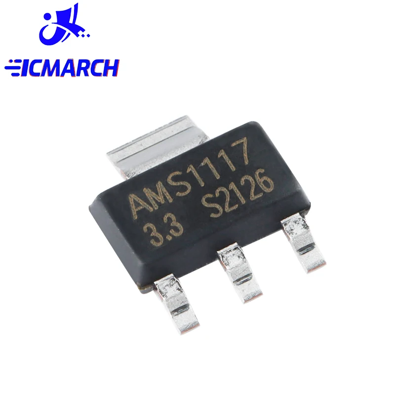 

10PCS AMS1117 3V3 AMS1117-1.2 AMS1117-1.5 AMS1117-1.8 AMS1117-2.5 AMS1117-3.3 AMS1117-5.0 AMS1117-ADJ SOT-223 Voltage Rugulator