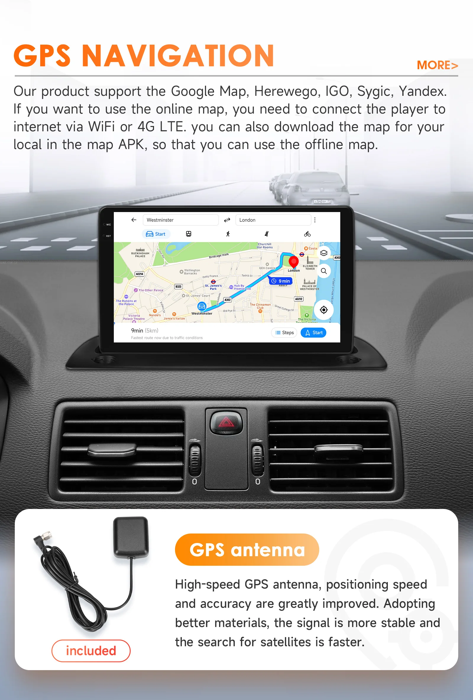 Hizpo 8+128GB Android 14 Car Radio Multimedia For Volvo XC90 2004