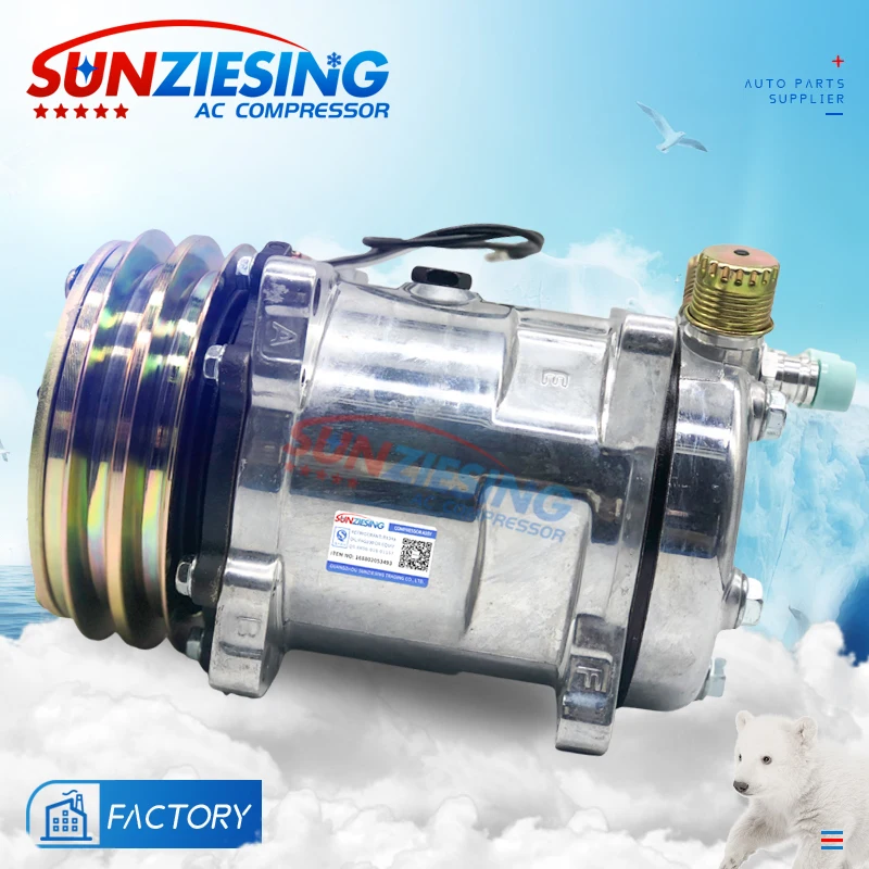 

12V High quality automobile air condition compressor for SD508 12V 24V 2 Groove V Belt Pulley Tractor Excavator Heavy Duty Truck