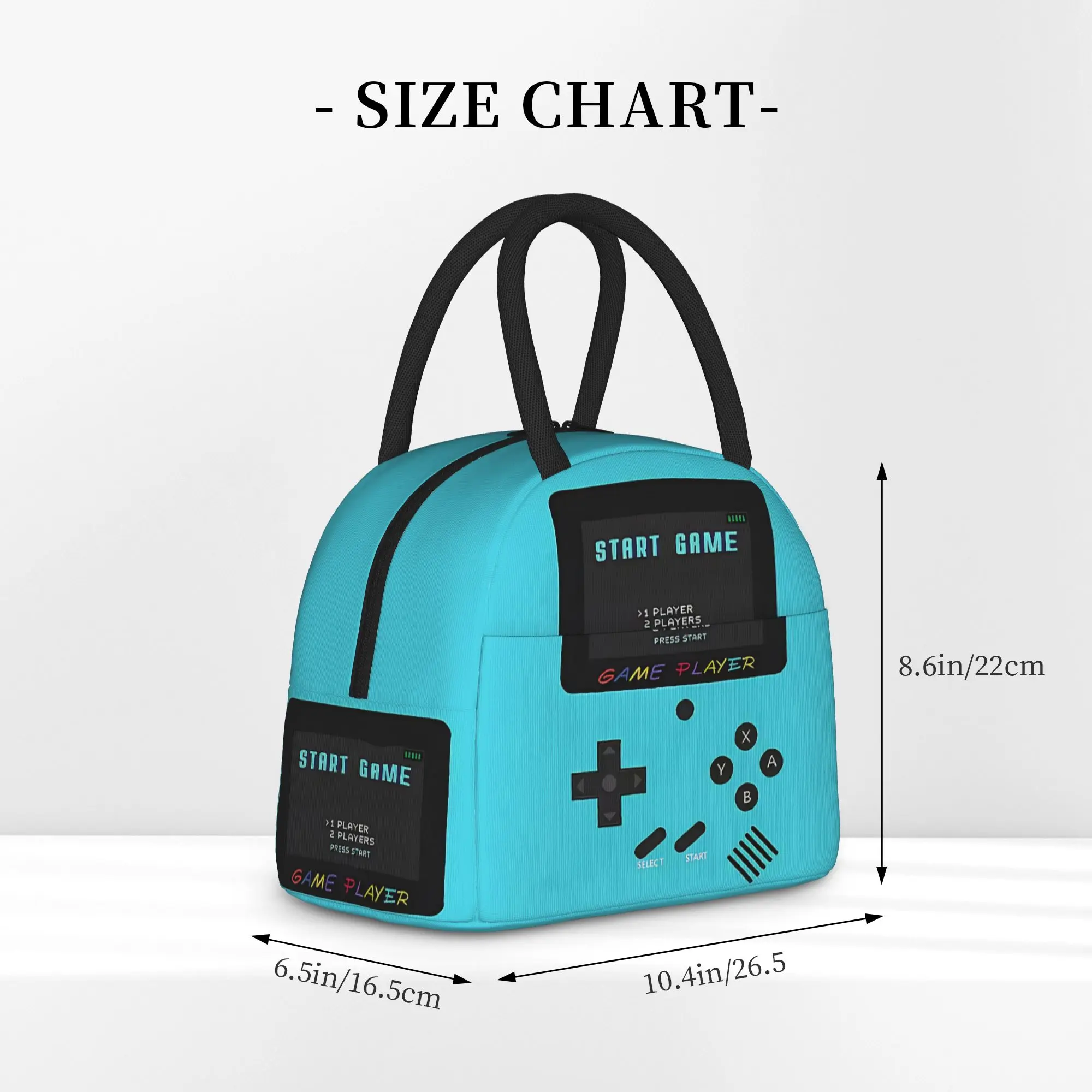 Games Console Handheld Gamer Tote Insulated Lunch Bag Controller Portable Food Bags Reusable Cooler Thermal Large Capacity Box