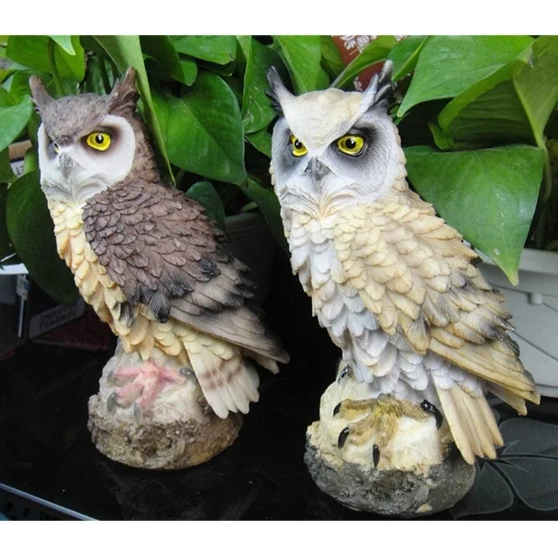 

Owl Shape Statues Animal Birds Art Sculpture Resin Art&Craft Home Office Desktop Decoration