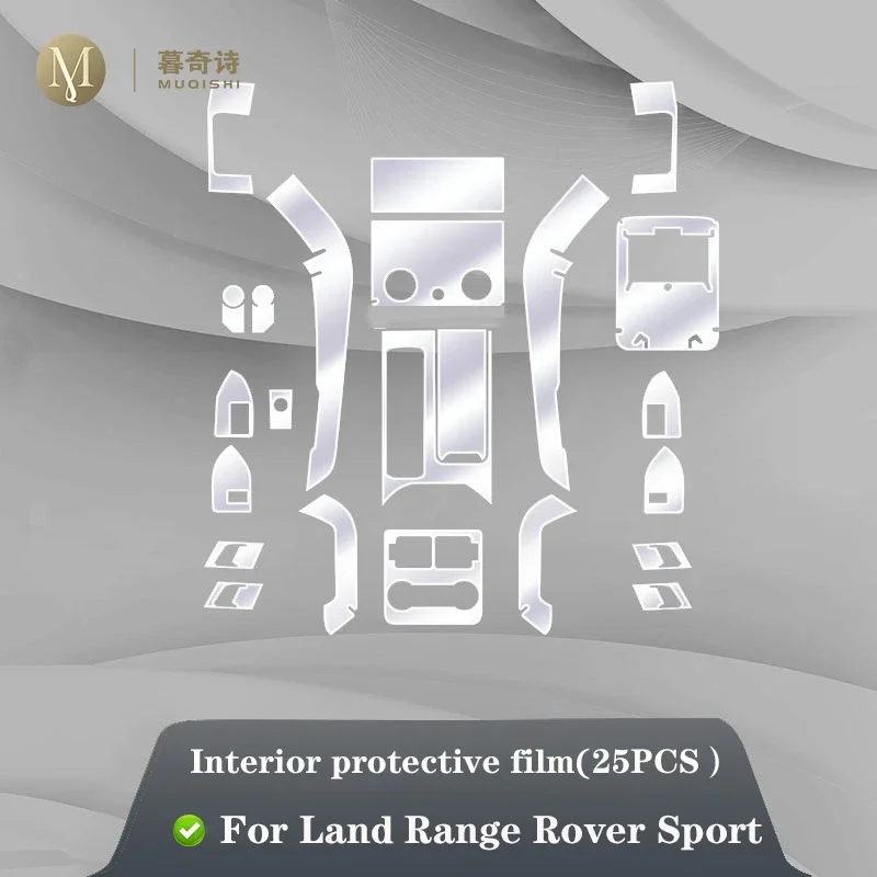 For Land Range Rover Sport 2018-2023 Car Interior protection film TPU transparent self-adhesive Paint film console Anti scratch