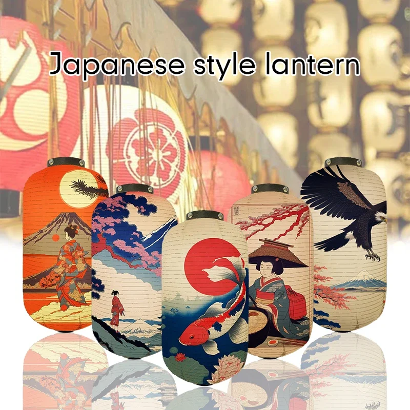 

Japanese Lantern Wedding Decoration Ukiyo-E Printed Sashimi Cuisine Restaurant Decor Lamp Festival Party Supplies Cloth Lantern