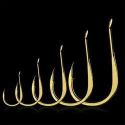 20Pcs/Pack Fishing Hooks High Carbon Steel Golden Single Fishhooks Jig Barbed Hook Carp Sea Fishing Accessorie Tackle