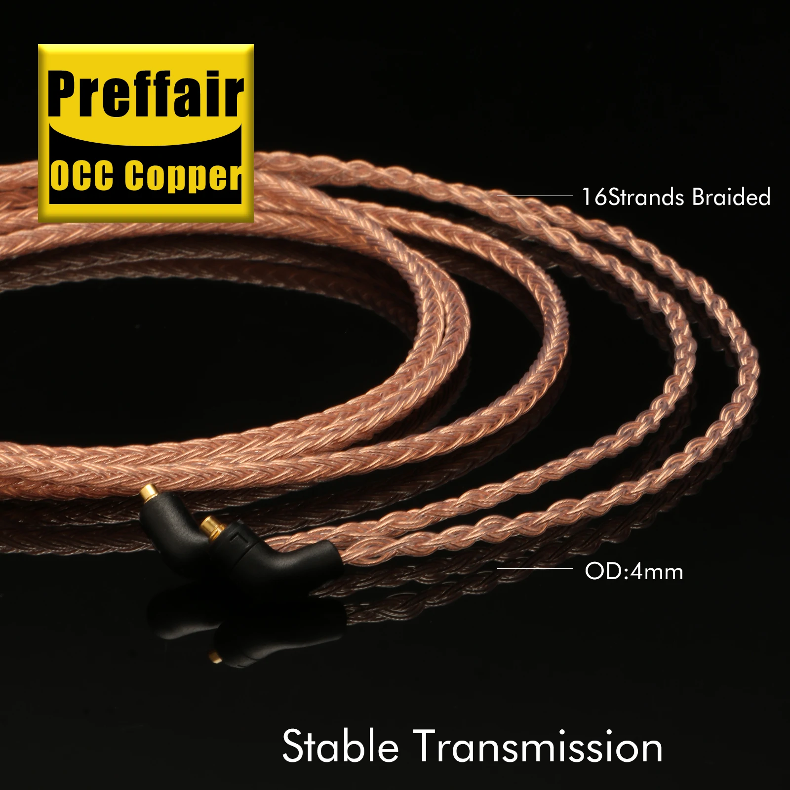 1PC 4.4mm balanced 16 Core Silver Plated OCC Earphone Cable For Etymotic ER4 XR SR ER4SR ER4XR ER3sr er3se