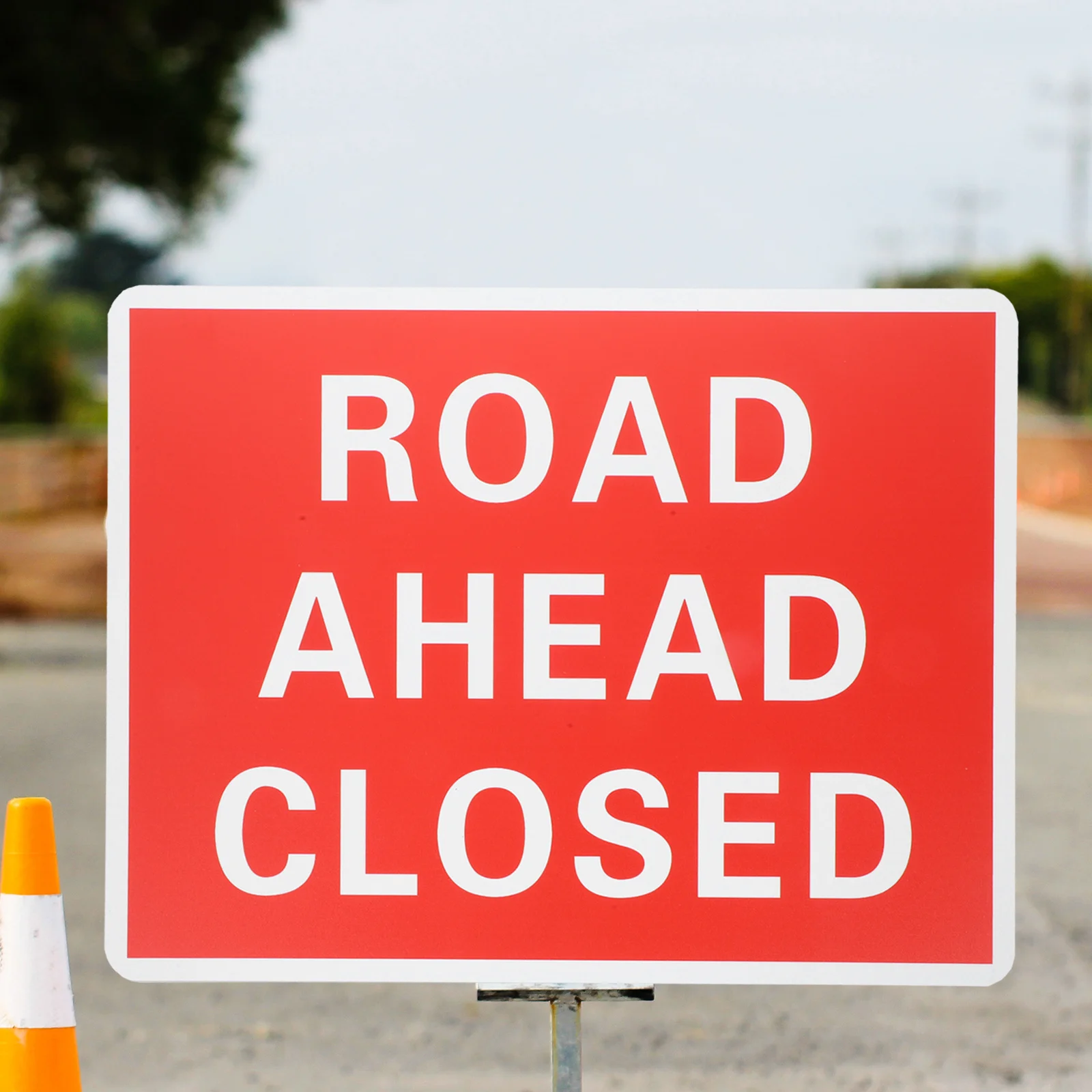 

Road Closed Sign Pvc Heavy Duty Waterproof For Driveway Traffic Safety Warning Road Blocking Symbol Signboard