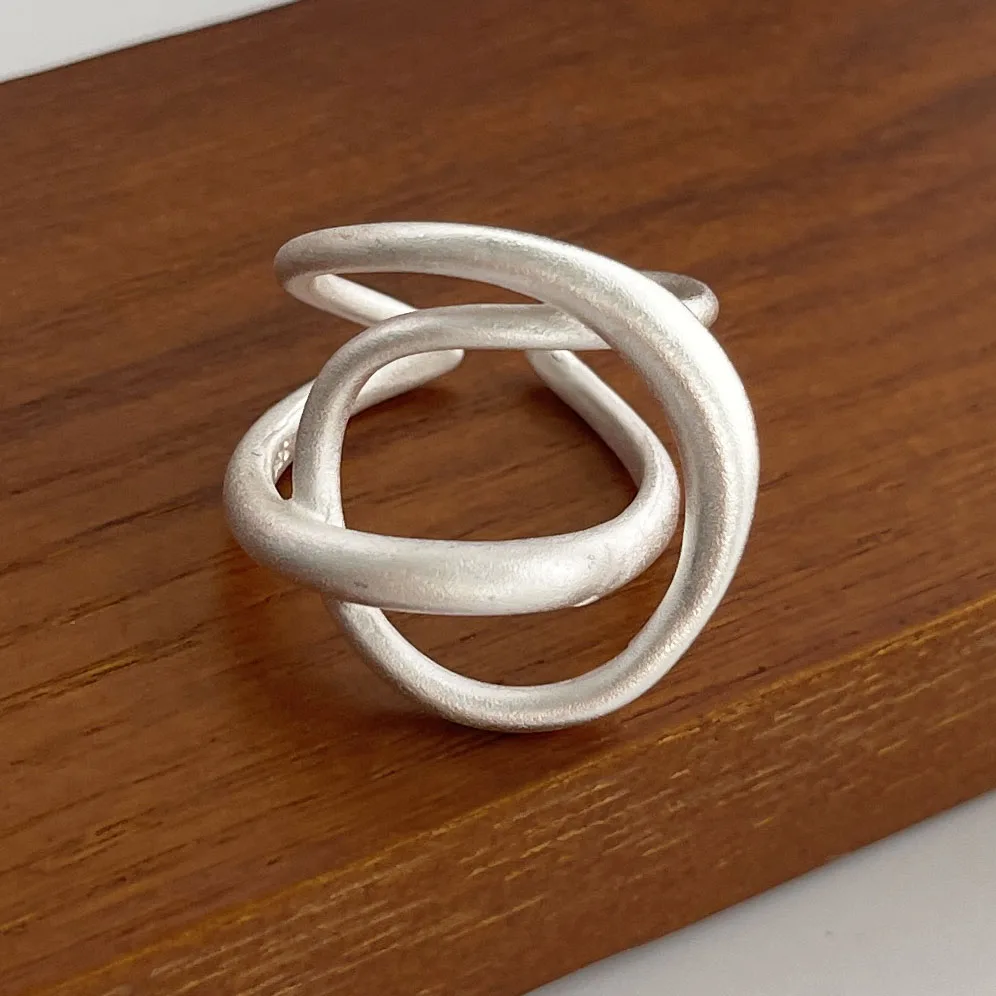 Women's 925 Sterling Silver Minimalist Gold Inter Cross Ring