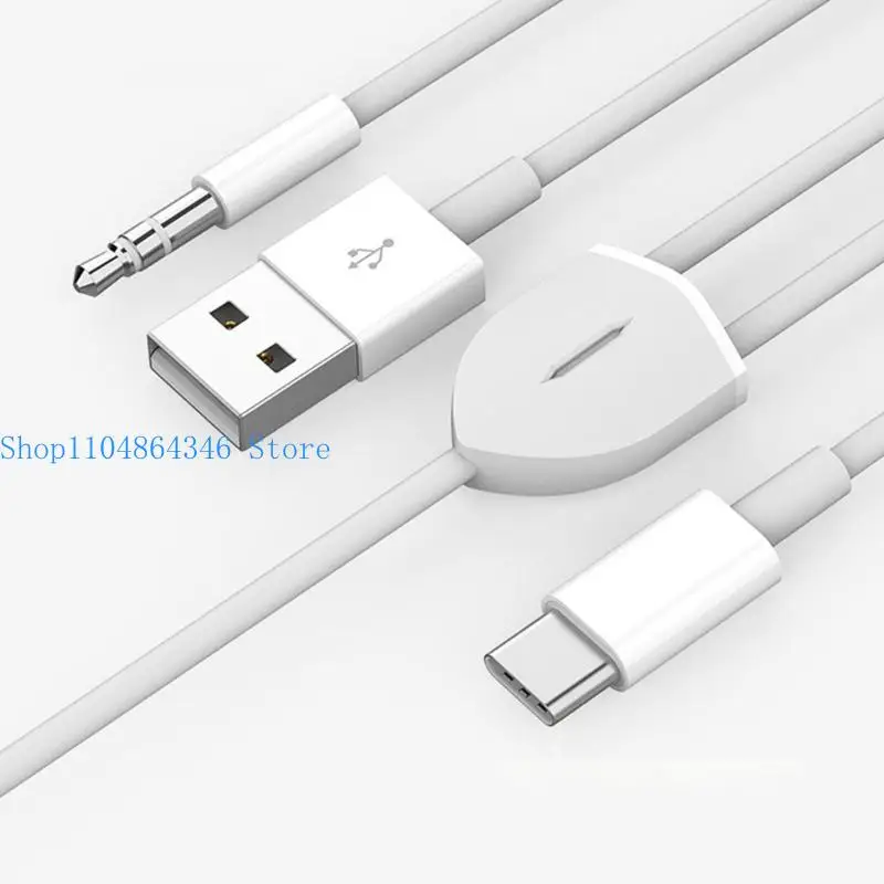 652F 2-in-1 Type C to 3.5mm Car AUX Cable HiFi Headset Cord Type-C Charging Cable Supports Headset Stereo Sound