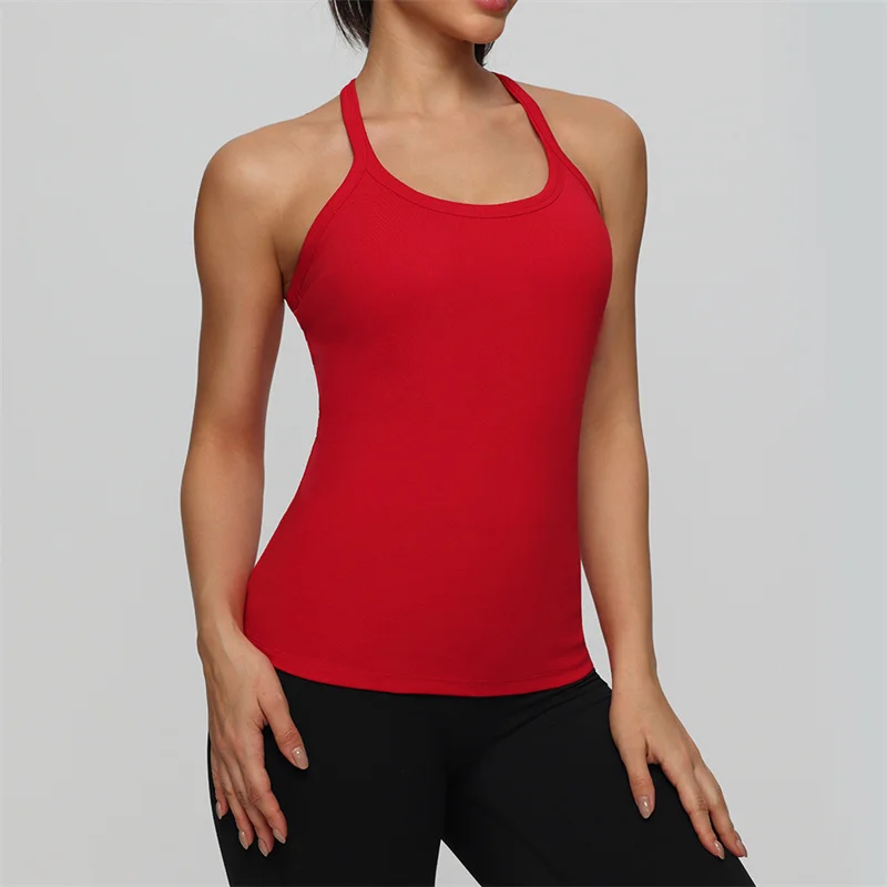 Slim Strap Backless Yoga Vest Woman Running Fitness Top Women Sport Tops Summer Streetwear